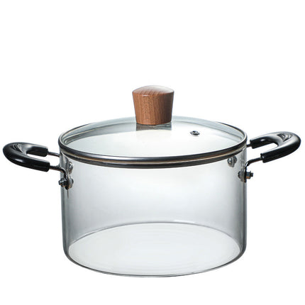 High Borosilicate Glass Pan 🍲 – Transparent, 1500ml or 2000ml