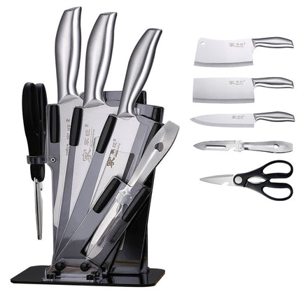 Kitchen Utensils & Knife Set – 6-Piece Stainless Steel with Holder
