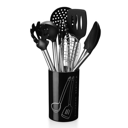 Stainless Steel & Silicone 9-Piece Utensils Kit 🍳 – With Pot