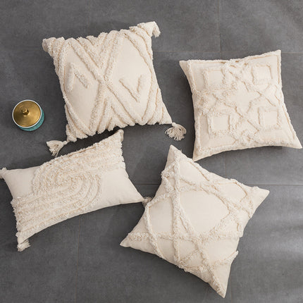 Bohemian Cotton Cushion Cover – 45x45cm Tufted Pillow Case