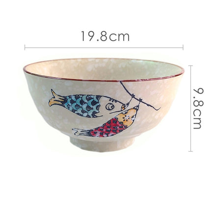 Japanese Underglaze Hand-painted Ceramic Ramen Bowl