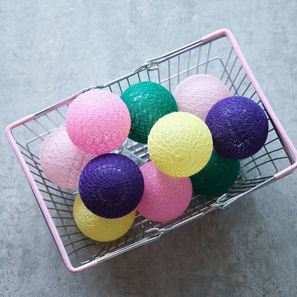 Cotton Ball String Lights – Colourful Festival Decoration (Battery or USB) | Ikeame