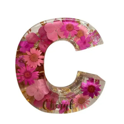 Letter Flower Transparent Flowers Resin Night Light Ornaments