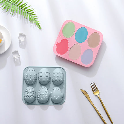 Easter Eggs Silicone Mould 🐣 – 6-Piece, Pink or Blue