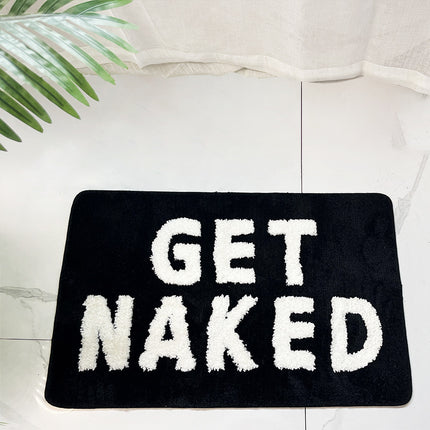 Get Naked Bathroom Mat | Funny Jacquard Bath Rug