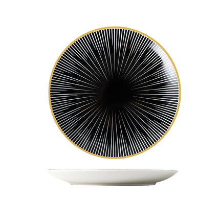 Creative Ceramic Dinner Plates | Modern Gold Rim Tableware
