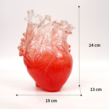 Realistic Heart Vase | Transparent Resin Anatomical Décor