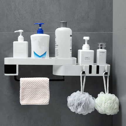 Bathroom Kitchen Corner Shelf Creative Double-layer Dtorage Rack Multi-function Storage Shelf Seamless Wall-mounted