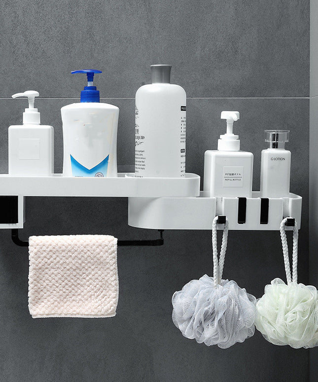 Bathroom Kitchen Corner Shelf Creative Double-layer Dtorage Rack Multi-function Storage Shelf Seamless Wall-mounted