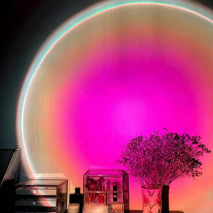 Rechargeable Rainbow Sunset Projection Lamp – Atmosphere Lighting