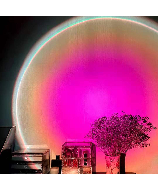 Rechargeable Rainbow Sunset Projection Lamp – Atmosphere Lighting