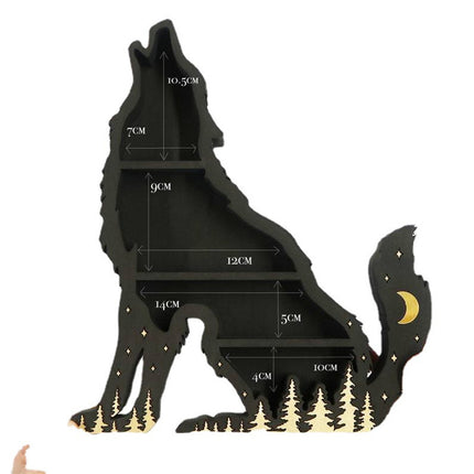 Wolf Moon Crystal Shelf Starry Wall Display Decor