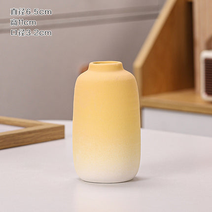 Gradient Macaron Ceramic Vase | Pastel Mini Decorative Vase