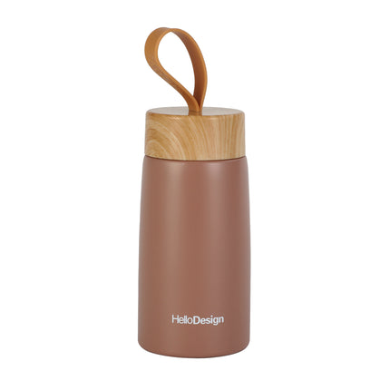 Insulated Stainless Steel Mug | Bamboo Style Travel Cup 280ml