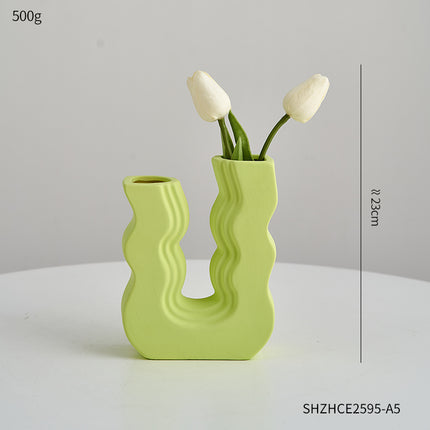 U-Shaped Ceramic Vase | Cream Style Minimalist Décor