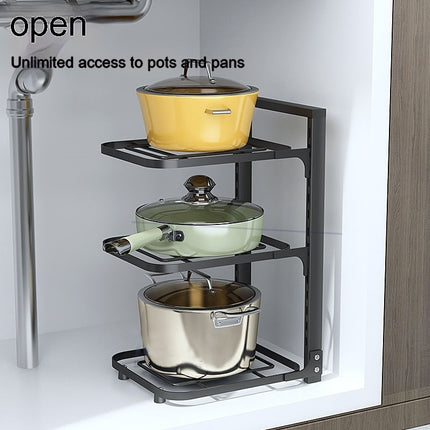 No Drill Pot Rack Kitchen Storage 2/3/4 Tier Organiser