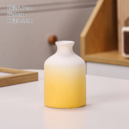 Gradient Macaron Ceramic Vase | Pastel Mini Decorative Vase