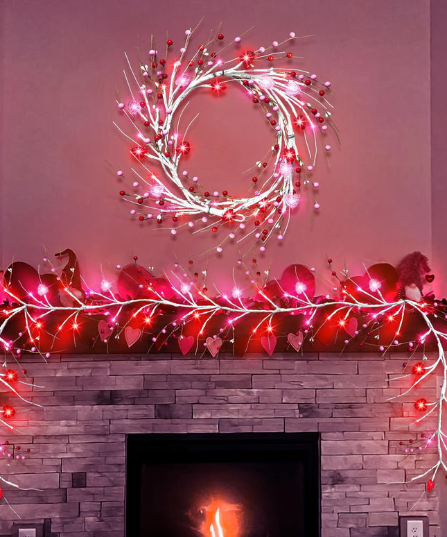 Loving Heart Ambience Light – 1.8m Rattan Branch with 48 Pink LEDs