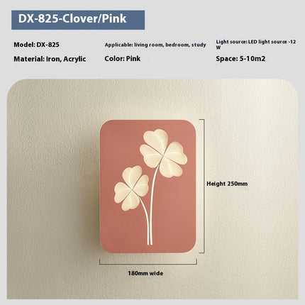 Modern Acrylic Wall Light – LED Tricolour Lamp in Pink or White (Clover, Ginkgo, Love Designs)