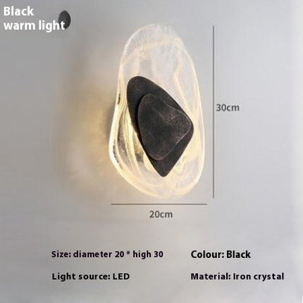 Crystal Transparent Wall Lamp – Glass Shade with Gold or Black Fixture | LED