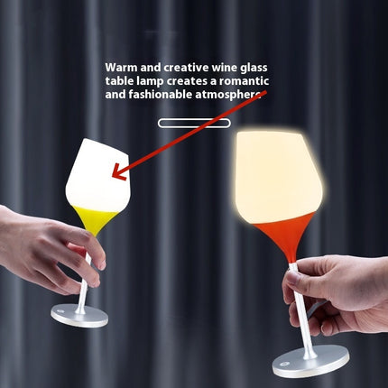 Creative Charging Wine Glass Red Atmosphere Table Lamp