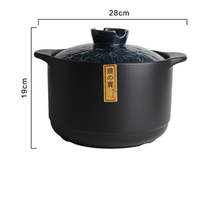 Black Ceramic Casserole Dish 🍲 – Indigo Blue or Amori Green Lid, 3 Sizes