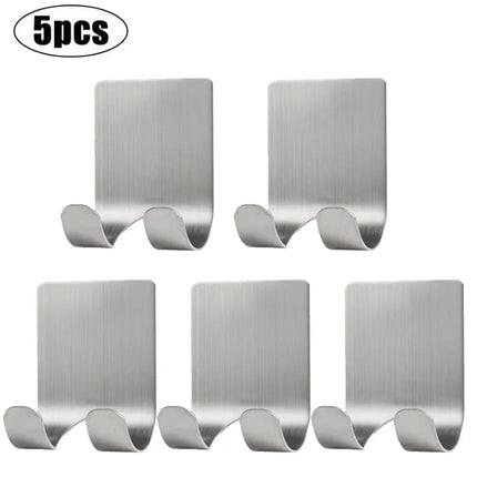 Direct Sales Seamless Stainless Steel Double Hook Double-side Paste Stainless Steel Shaver Holder Power Plug Hook Frame