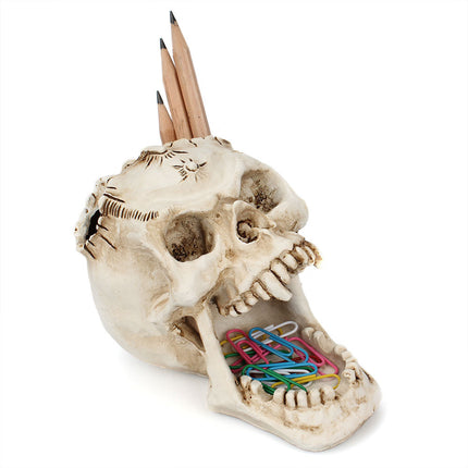 Vampire Skull Pen Holder – Gothic Desk Organiser with Fangs
