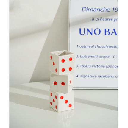 Stacked Dice Ceramic Vase – Playful Statement Décor