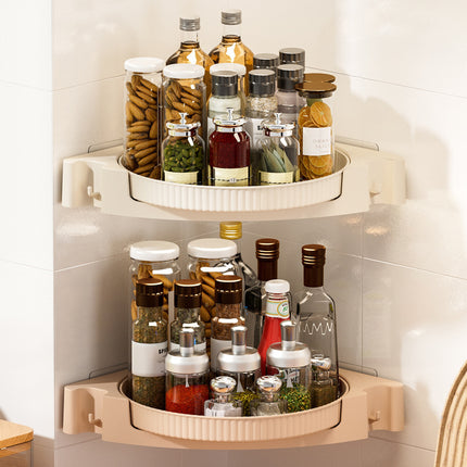 Rotating Corner Rack 🌀 – Kitchen & Bathroom Turntable, 4 Colours