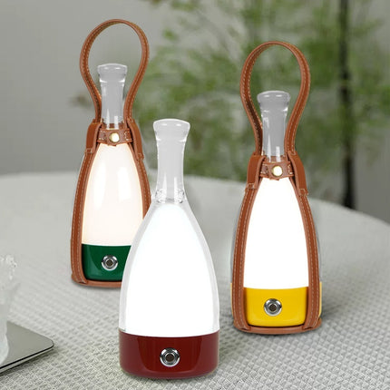 Portable Wine Decanter Lamp – LED Touch Dimming Light with Optional Leather Strap (8 Base Colours)