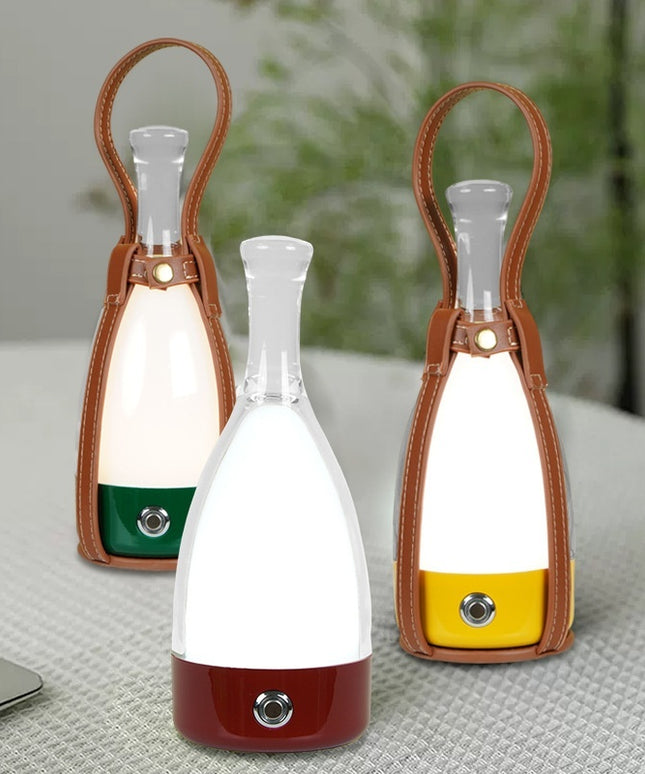 Portable Wine Decanter Lamp – LED Touch Dimming Light with Optional Leather Strap (8 Base Colours)