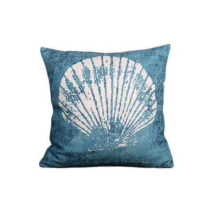 Mediterranean Ocean-Inspired Blue Cotton Cushion – Shell, Starfish, or Coral Design 🐚🌊