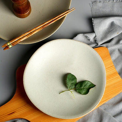 Irregular Ceramic Plate 🍽️ – Vintage Stone, Small or Large