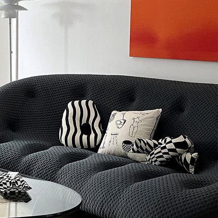 Monochrome Artistic Cushion – Cotton Modern Pillow & Covers | Ikeame