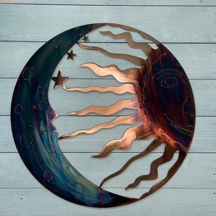 Sun & Moon Wall Art – Modern Acrylic Hanging Ornament 40cm | Ikeame