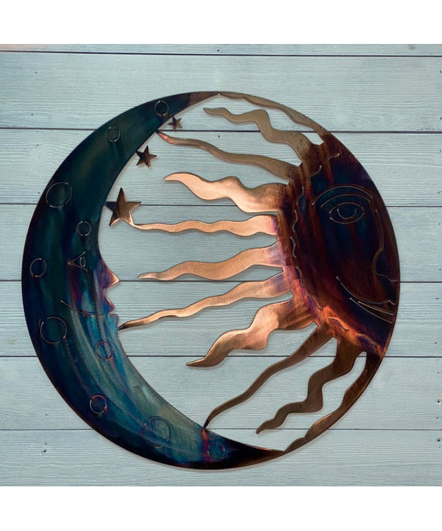 Sun & Moon Wall Art – Modern Acrylic Hanging Ornament 40cm | Ikeame