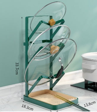 Punch-Free Pot Lid Rack | Kitchen Utensil & Spoon Organiser