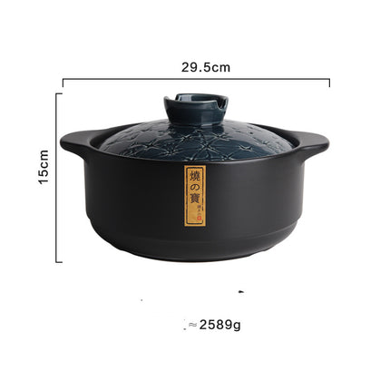 Black Ceramic Casserole Dish 🍲 – Indigo Blue or Amori Green Lid, 3 Sizes
