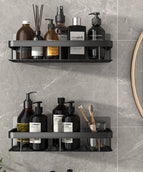 6 - Wall shelf double layer - wide sides - black