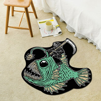 Spooky Angler Fish Cashmere Bathroom & Door Mat