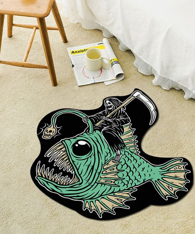 Spooky Angler Fish Cashmere Bathroom & Door Mat