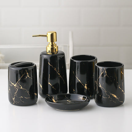Five-piece Toilet Ceramic Bathroom Supplies Wash And Rinse Cup