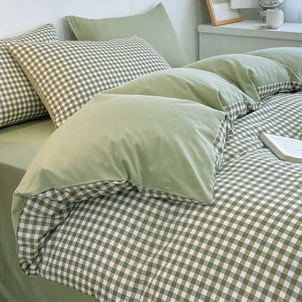 Cotton Bedding Set | Striped & Check Duvet Cover