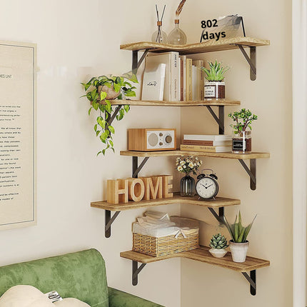 Wall-mounted Bathroom Kitchen Wooden Suspended Storage Rack
