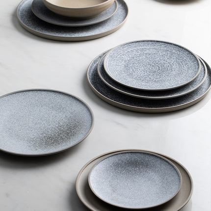 Porcelain Plates 🍽️ – Blue Grey Concentric Circles, 20cm or 25cm