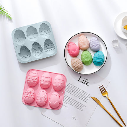 Easter Eggs Silicone Mould 🐣 – 6-Piece, Pink or Blue