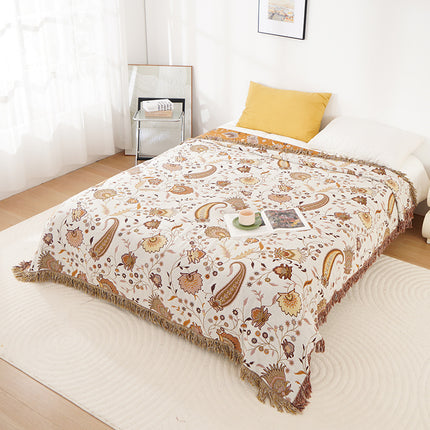 Reversible Cotton Sofa Cover | Paisley Floral Throw
