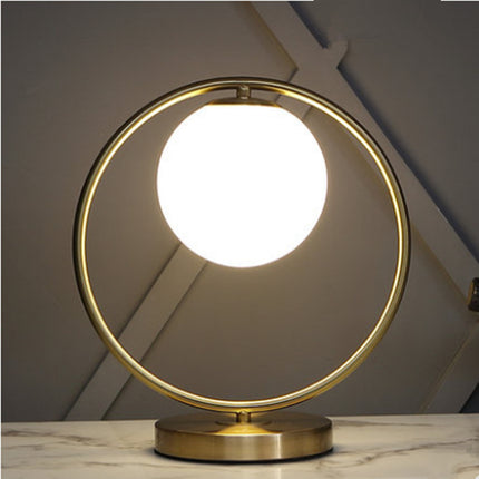 Planet-Inspired Loop & Pendant Table Lamp – Antique Bronze or Black | 30×32cm