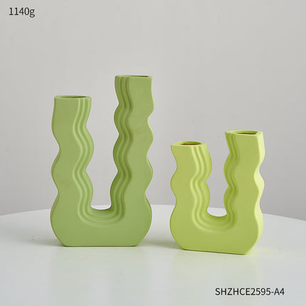 U-Shaped Ceramic Vase | Cream Style Minimalist Décor